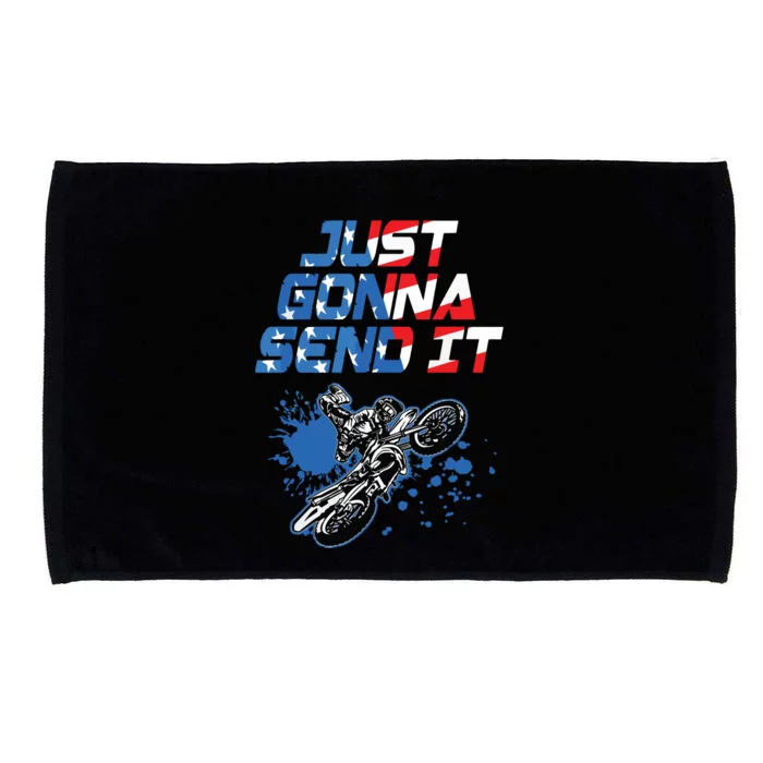 Just Gonna Send It Motocross Shirts Dirt Bike Tee Microfiber Hand Towel