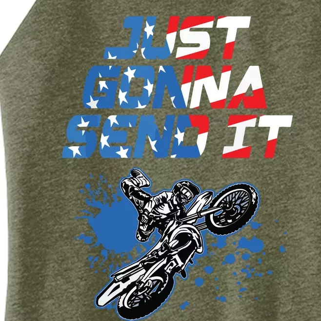 Just Gonna Send It Motocross Shirts Dirt Bike Tee Women’s Perfect Tri Rocker Tank