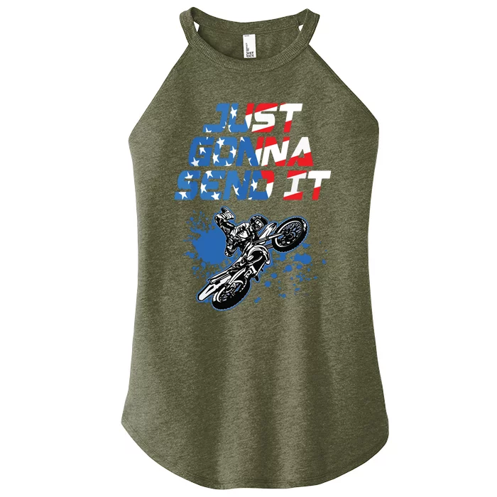 Just Gonna Send It Motocross Shirts Dirt Bike Tee Women’s Perfect Tri Rocker Tank