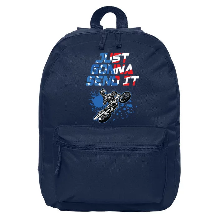 Just Gonna Send It Motocross Shirts Dirt Bike Tee 16 in Basic Backpack