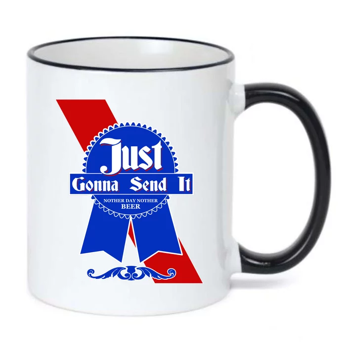 Just Gonna Send It Nother Day Nother Beer Blue Ribbon Black Color Changing Mug