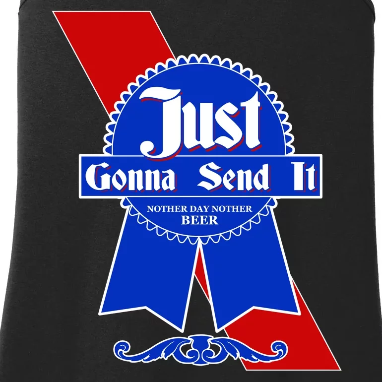 Just Gonna Send It Nother Day Nother Beer Blue Ribbon Ladies Essential Tank