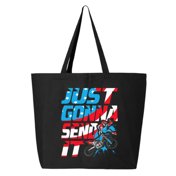 Just Gonna Send It Dirt Bike Mx Biker Rider Motocross 25L Jumbo Tote