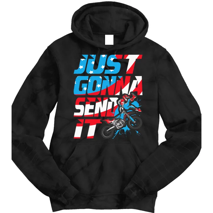 Just Gonna Send It Dirt Bike Mx Biker Rider Motocross Tie Dye Hoodie