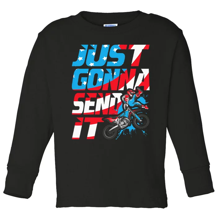 Just Gonna Send It Dirt Bike Mx Biker Rider Motocross Toddler Long Sleeve Shirt