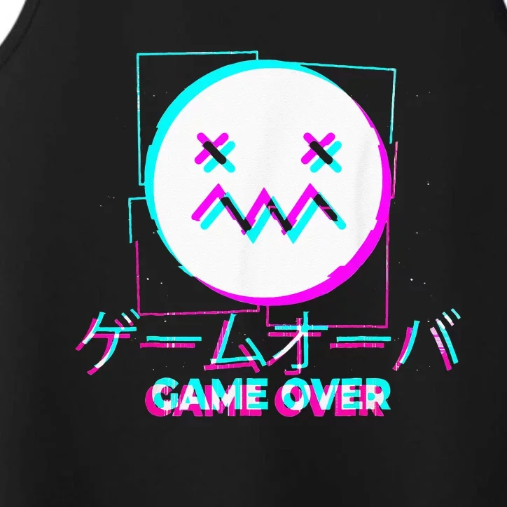 Japanese Glitch Sad Anime Girl Boy Game Over Aesthetic Performance Tank