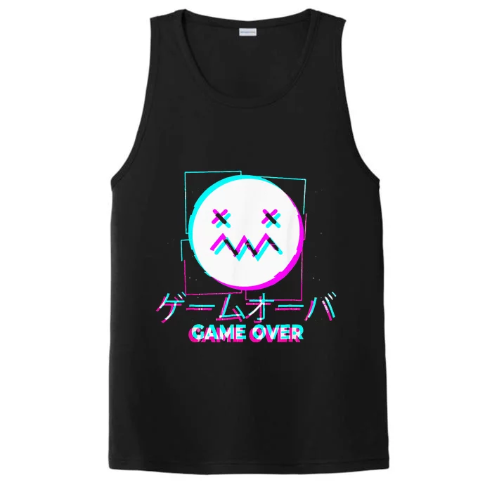 Japanese Glitch Sad Anime Girl Boy Game Over Aesthetic Performance Tank