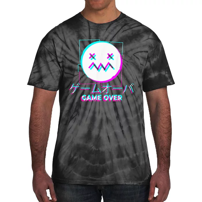 Japanese Glitch Sad Anime Girl Boy Game Over Aesthetic Tie-Dye T-Shirt