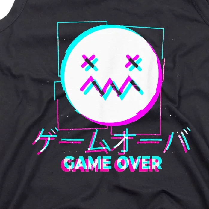 Japanese Glitch Sad Anime Girl Boy Game Over Aesthetic Tank Top