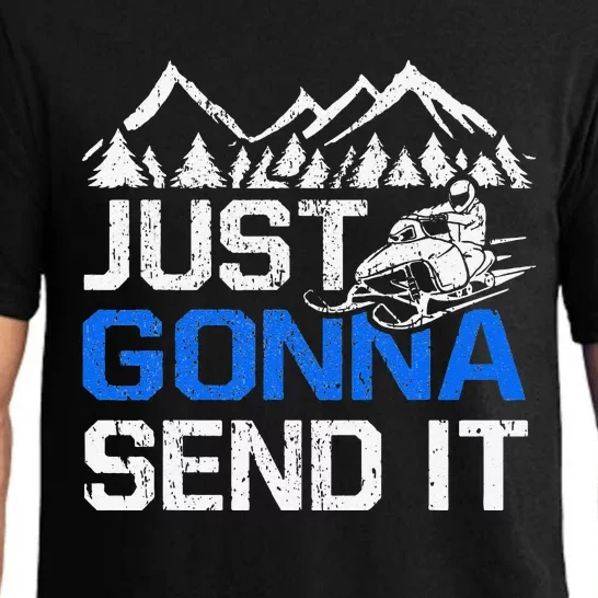 Just Gonna Send It retro Snowmobiling Motor Sled Riders Pajama Set