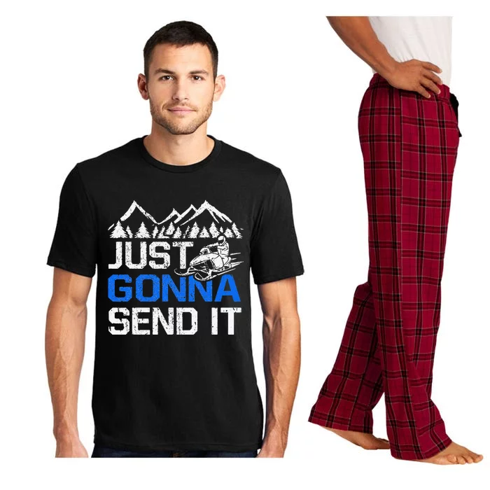 Just Gonna Send It retro Snowmobiling Motor Sled Riders Pajama Set