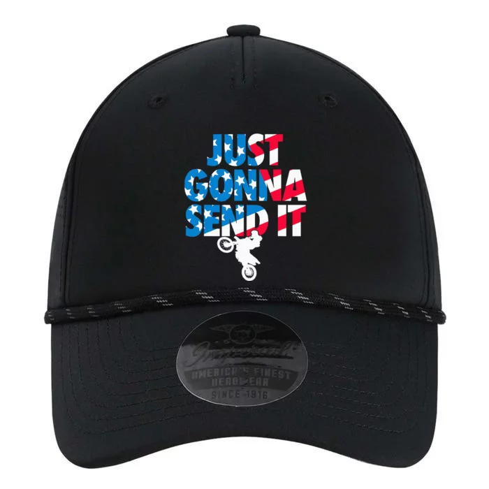 Just Gonna Send It American Flag Dirt Bike Motocross Performance The Dyno Cap