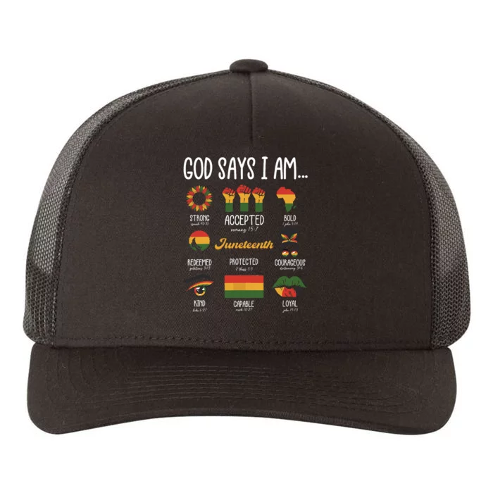 Juneteenth God Says I Am Celebrating Black Freedom 1865 Yupoong Adult 5-Panel Trucker Hat