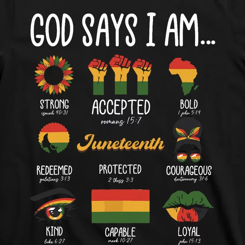 Juneteenth God Says I Am Celebrating Black Freedom 1865 T-Shirt