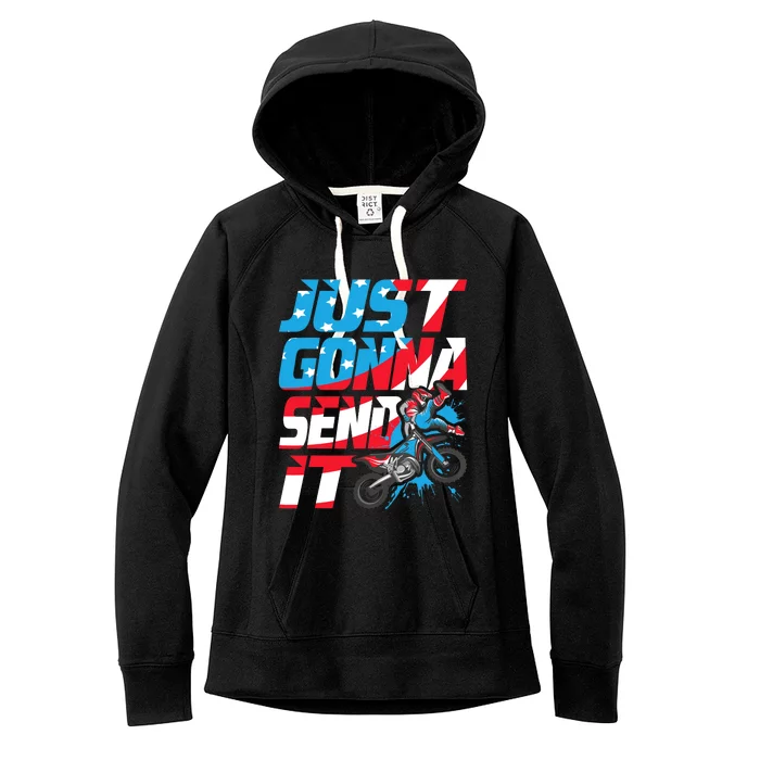 Just Gonna Send It Dirt Bike Mx Biker Rider Motocross Women's Fleece Hoodie