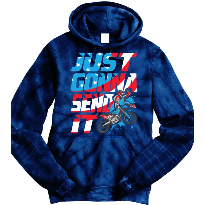 Just Gonna Send It Dirt Bike Mx Biker Rider Motocross Tie Dye Hoodie