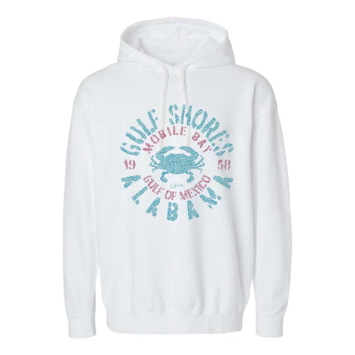 JCombs Gulf Shores AL With Blue Crab Garment-Dyed Fleece Hoodie