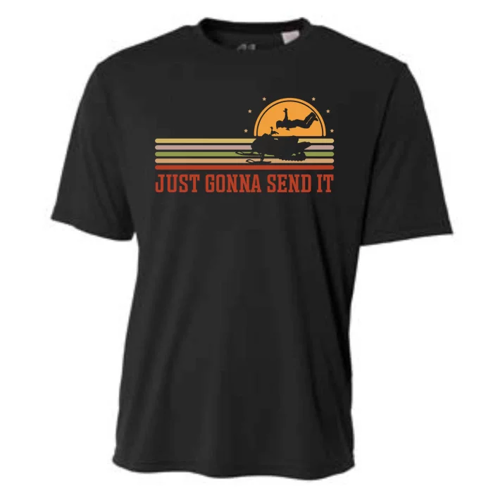 Just Gonna Send It For A Snowmobile Rider Snowmobile Meaningful Gift Cooling Performance Crew T-Shirt