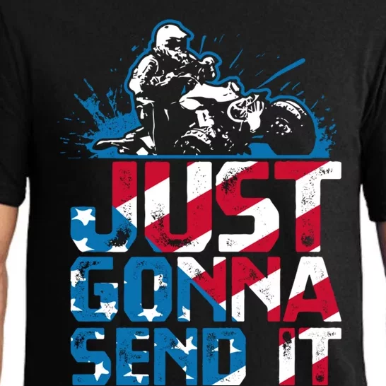 Just Gonna Send It Gift Patriotic American Flag Quad Atv Gift Pajama Set