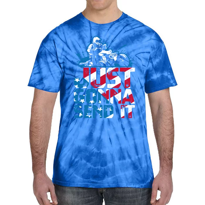 Just Gonna Send It Gift Patriotic American Flag Quad Atv Gift Tie-Dye T-Shirt