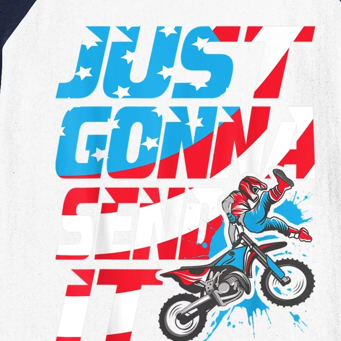 Just Gonna Send It Dirt Bike MX Biker Rider Motocross Baseball Sleeve Shirt