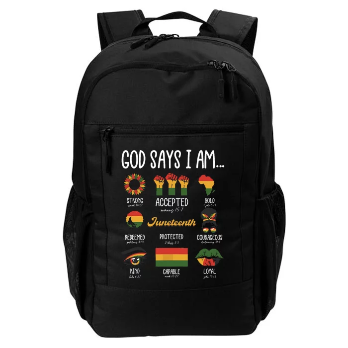 Juneteenth God Says I Am Celebrating Black Freedom 1865 Daily Commute Backpack