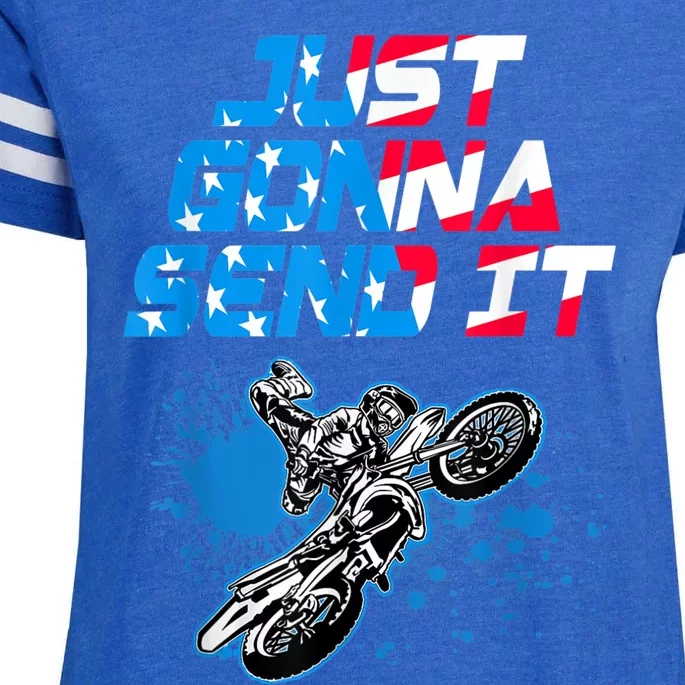 Just Gonna Send It Motocross Dirt Bike Tee Enza Ladies Jersey Football T-Shirt