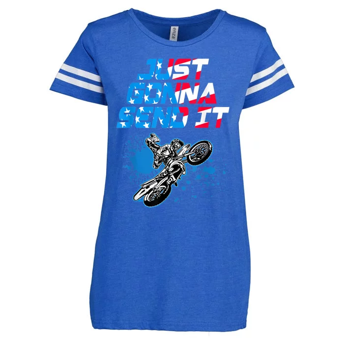 Just Gonna Send It Motocross Dirt Bike Tee Enza Ladies Jersey Football T-Shirt