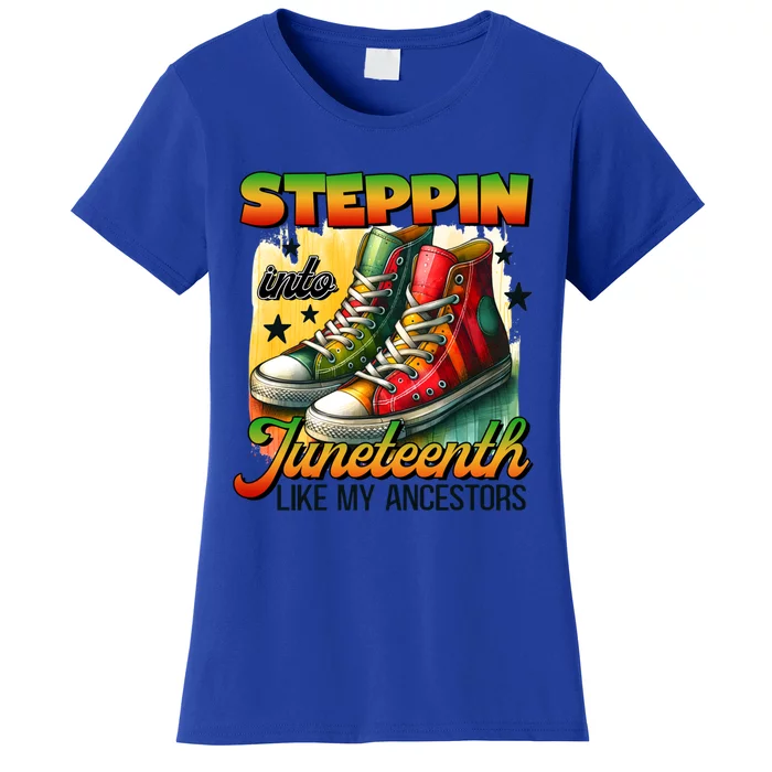 Junenth Gift Stepping Into Junenth Black Gift Women's T-Shirt