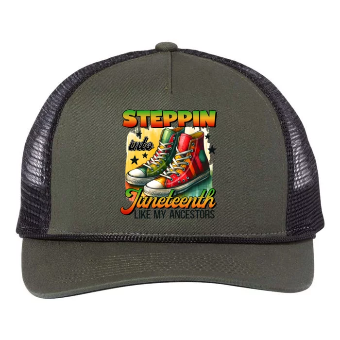 Junenth Gift Stepping Into Junenth Black Gift Retro Rope Trucker Hat Cap