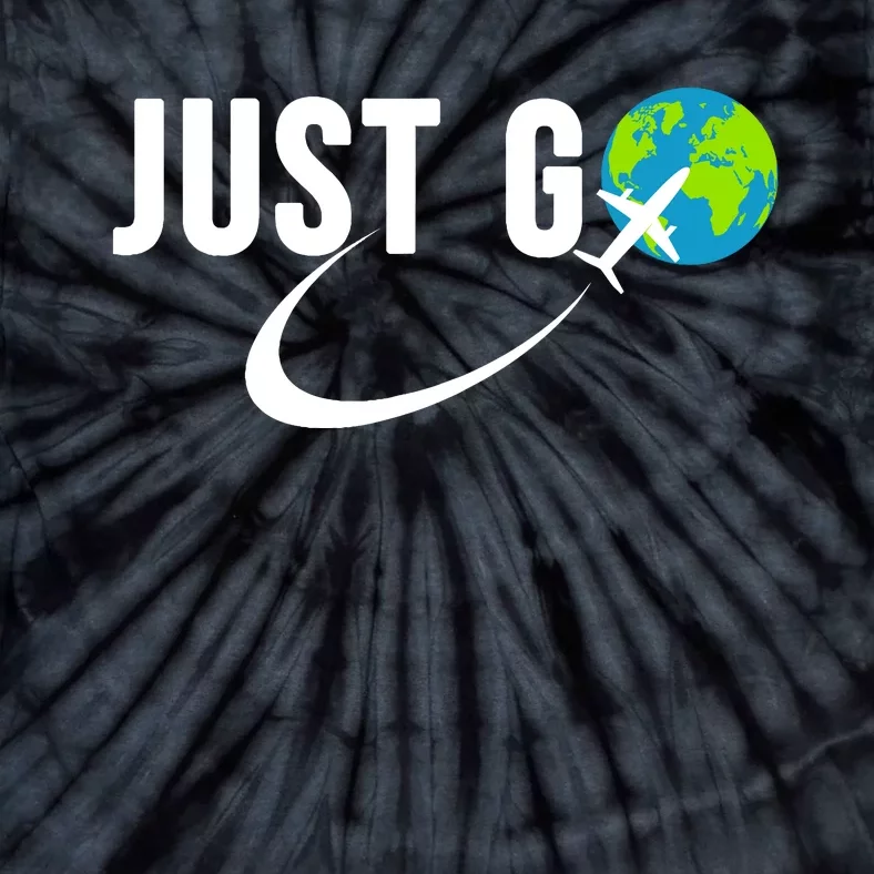 Just Go Travel Addict Globe Airplane World Solo Traveler Tie-Dye T-Shirt