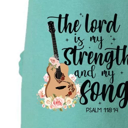 Jesus Guitar The Lord Is My Strength My Song Doggie 3-End Fleece Hoodie