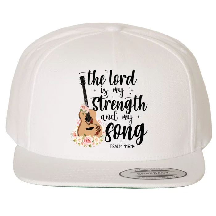 Jesus Guitar The Lord Is My Strength My Song Wool Snapback Cap