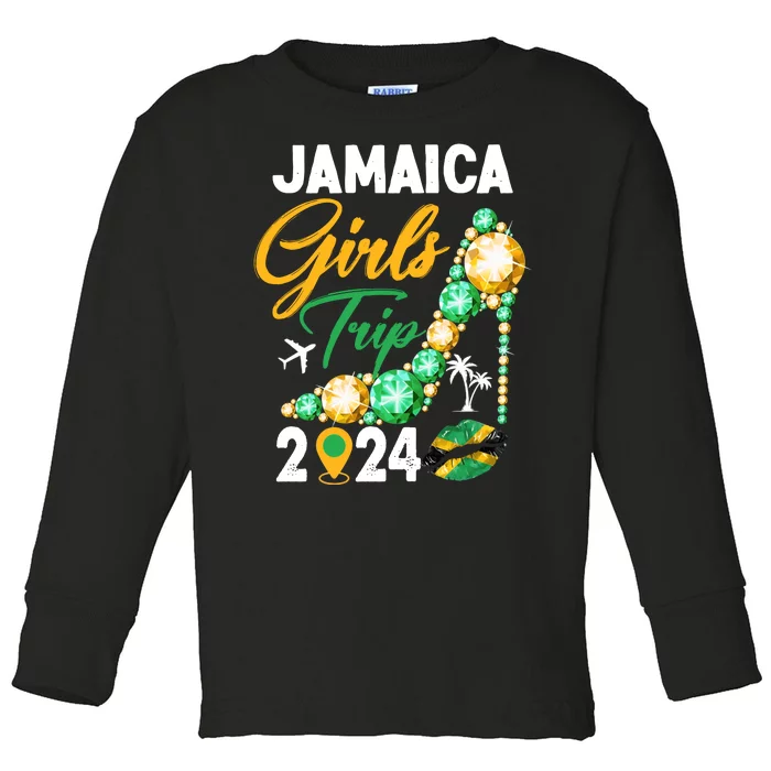 Jamaica Girls Trip 2024 Toddler Long Sleeve Shirt