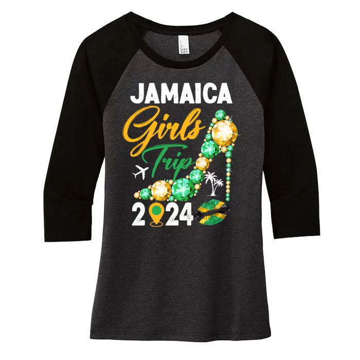 Jamaica Girls Trip 2024 Women's Tri-Blend 3/4-Sleeve Raglan Shirt