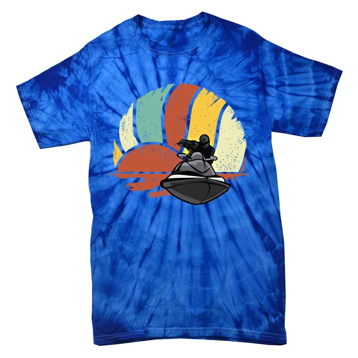 Jetfunny Giftski Vintage Sunset Retro Jetski Love Water Sports Gift Tie-Dye T-Shirt