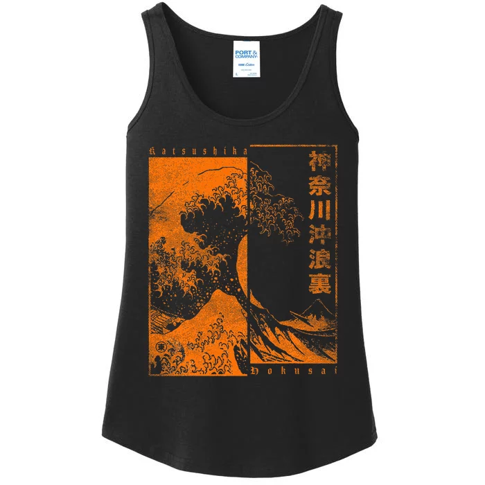 Japanese Great Wave Off Kanagawa Katsushika Hokusai Ladies Essential Tank