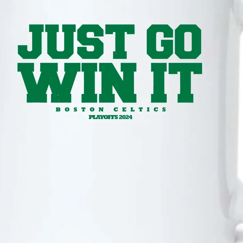 Just Go Win It Boston Playoff Basketball Black Color Changing Mug