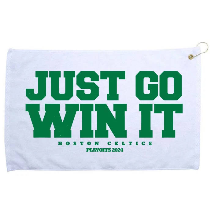 Just Go Win It Boston Playoff Basketball Grommeted Golf Towel