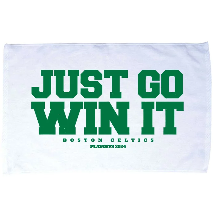 Just Go Win It Boston Playoff Basketball Microfiber Hand Towel