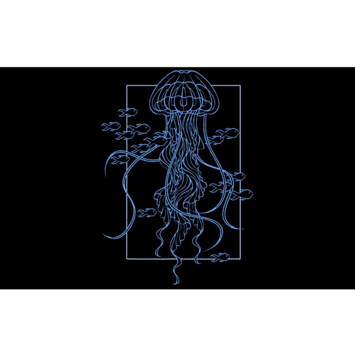 Jellyfish Graphic With Fishes In Sea Bumper Sticker