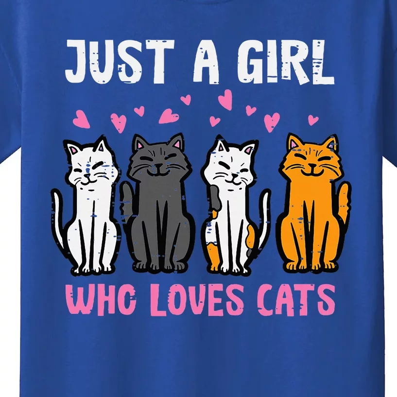 Just Girl Who Loves Cats Kids T-Shirt