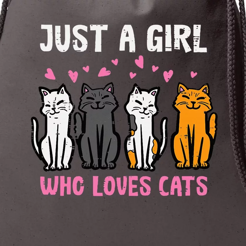 Just Girl Who Loves Cats Drawstring Bag