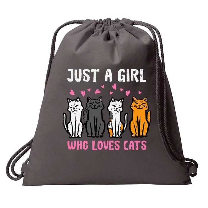 Just Girl Who Loves Cats Drawstring Bag