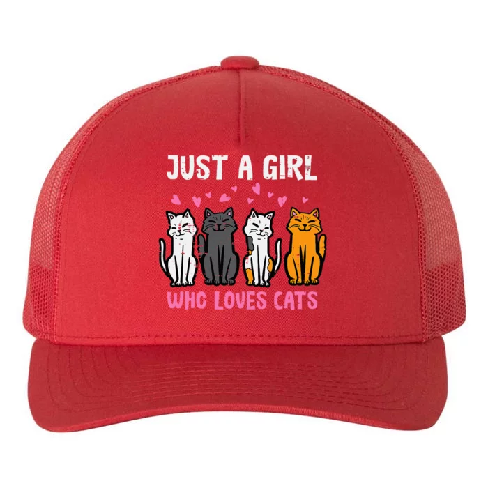 Just Girl Who Loves Cats Yupoong Adult 5-Panel Trucker Hat