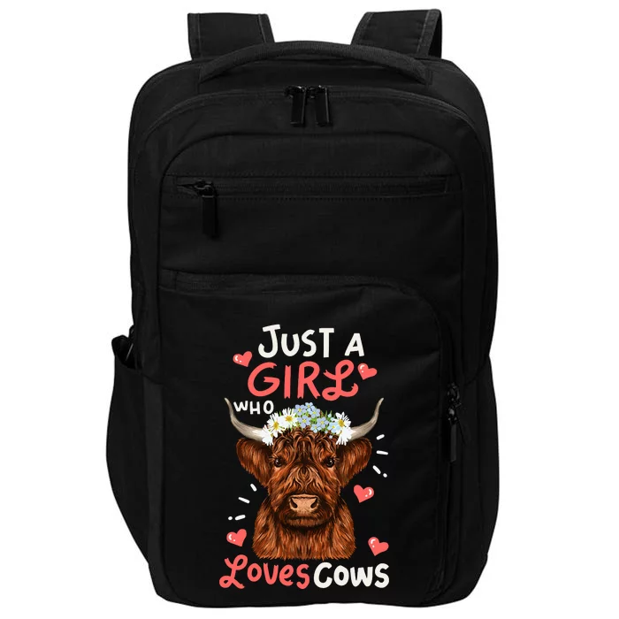 Just Girl Who Love Scottish Highland Cowsshirt Impact Tech Backpack