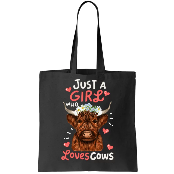 Just Girl Who Love Scottish Highland Cowsshirt Tote Bag