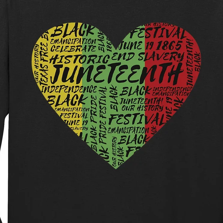 Juneteenth Heart African American Women Black History Pride Tall Long Sleeve T-Shirt