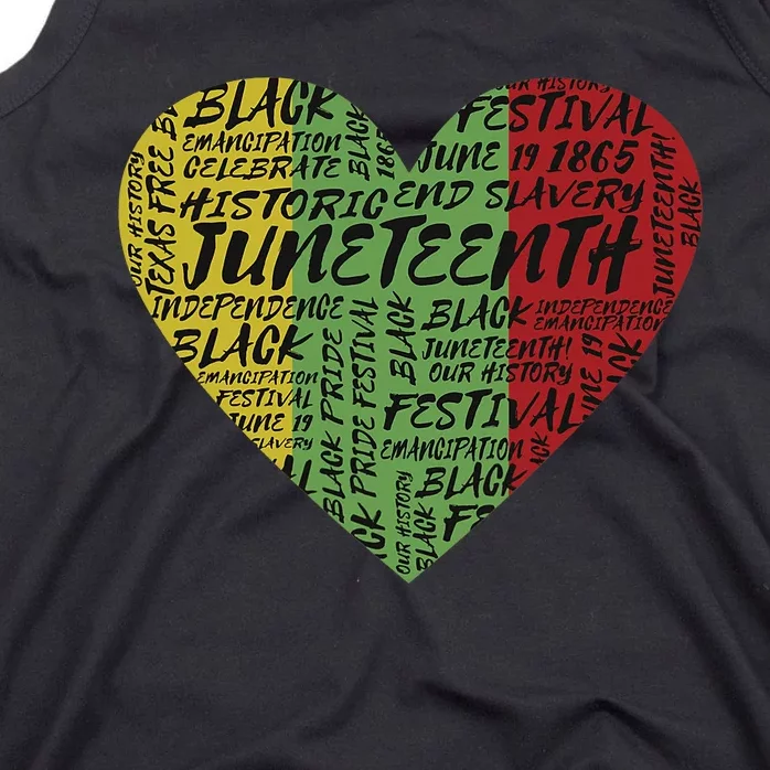 Juneteenth Heart African American Women Black History Pride Tank Top