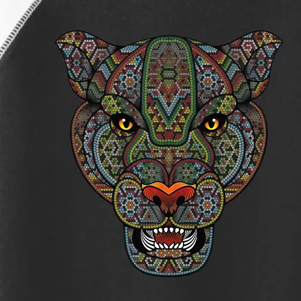 Jaguar Head Art Huichol Face Mexico Aztec Mayas Toddler Fine Jersey T-Shirt